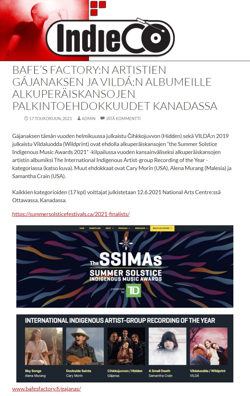 IndieCo (Finland), 17.5.2021
