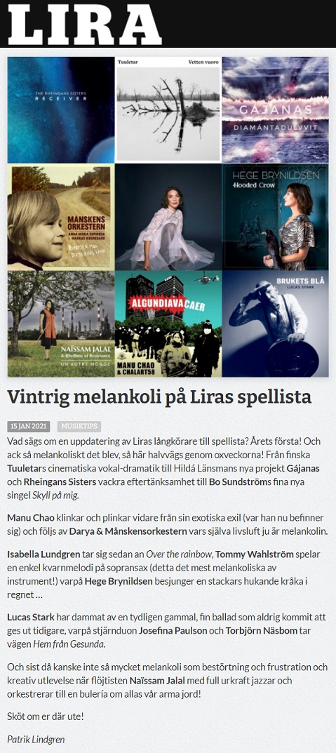 Lira Musikmagasin (Sweden), 15.1.2021
