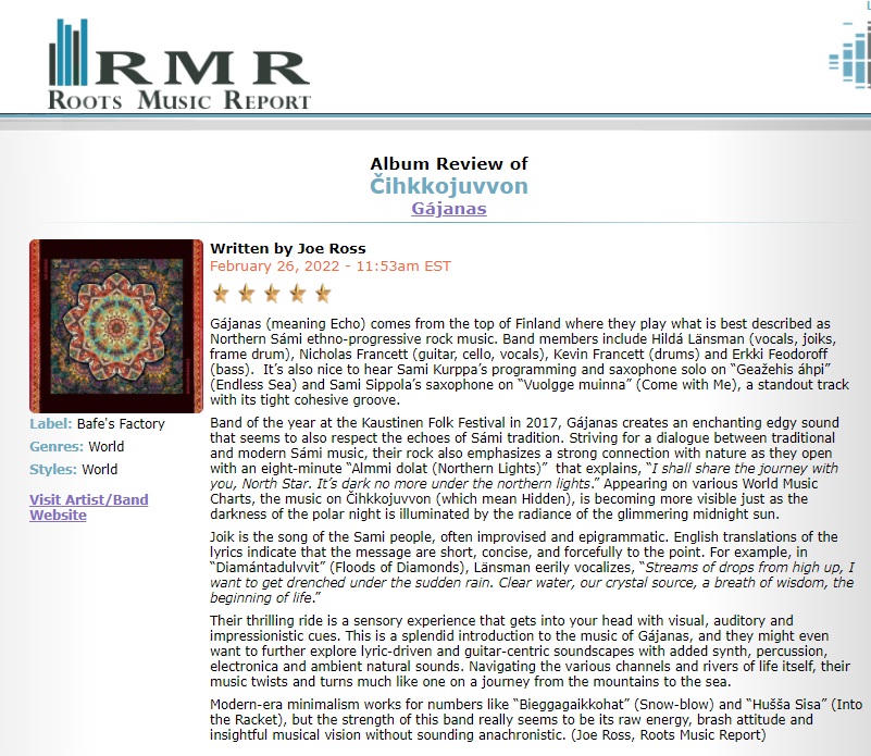 Roots Music Report (USA), 26.2.2022