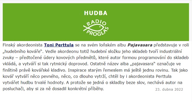Radio Proglas, Slyšte, lidé!, (Czech Republic), 23.4.2022