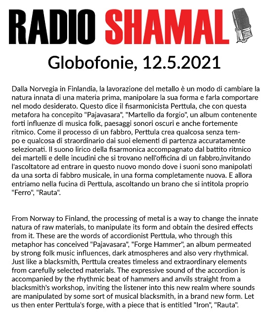 Radio Shamal, Globofonie (Italy), 12.5.2021