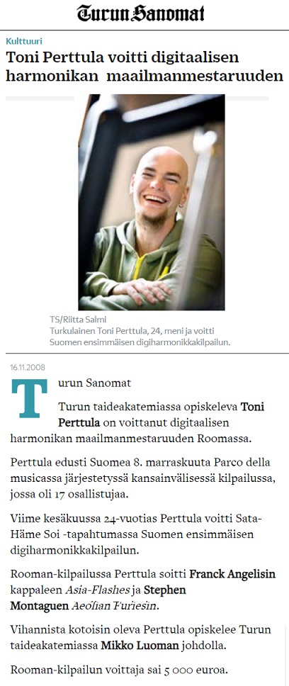 Turun Sanomat (Finland), 16.11.2008