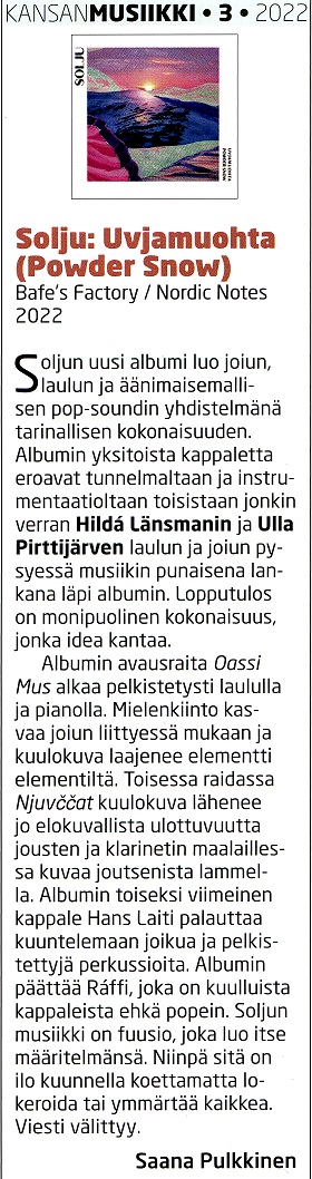 Kansanmusiikki 3/2022, (Finland), 6.10.2022