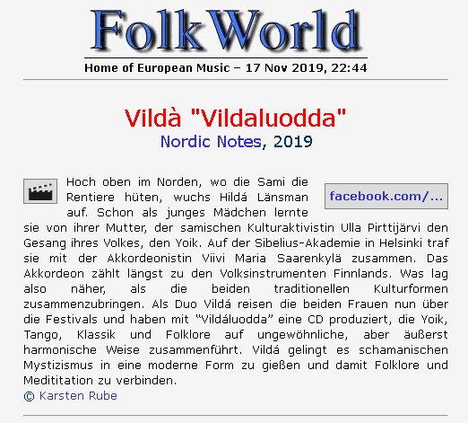 FolkWorld (Germany), #70 11/2019