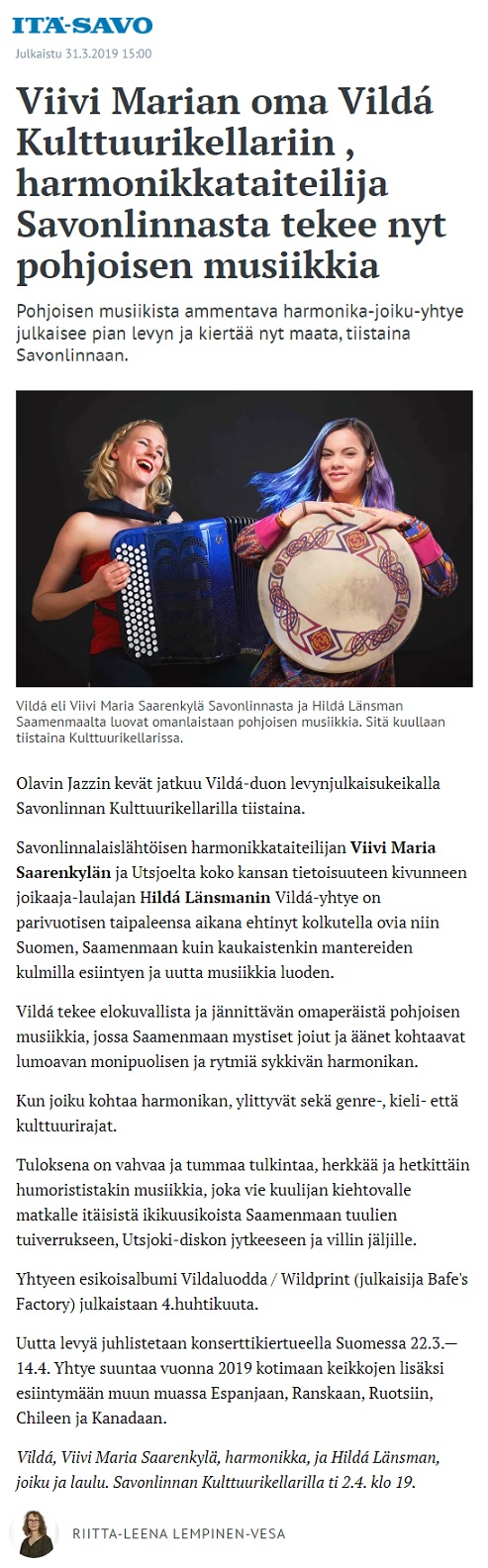 Itä-Savo (Finland), 31.3.2019