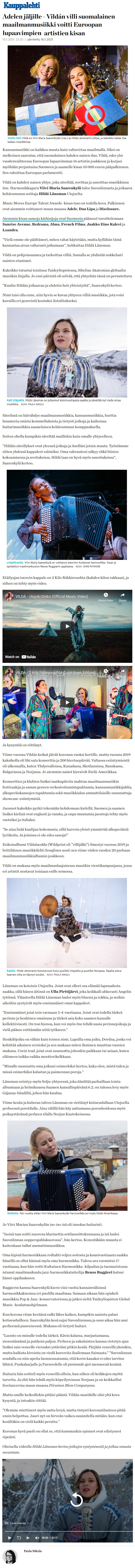 Kauppalehti (Finland), 15.1.2021