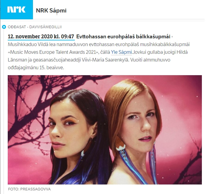 NRK Sápmi, Ođđasat, (Norway), 12.11.2020