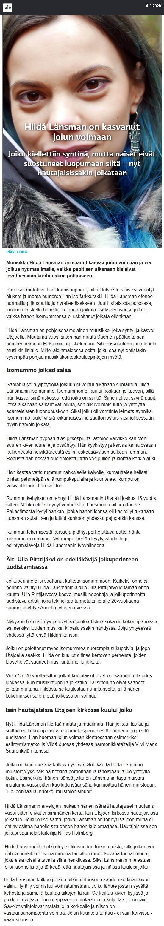 Yle, Dokumentit (Finland), 6.2.2020