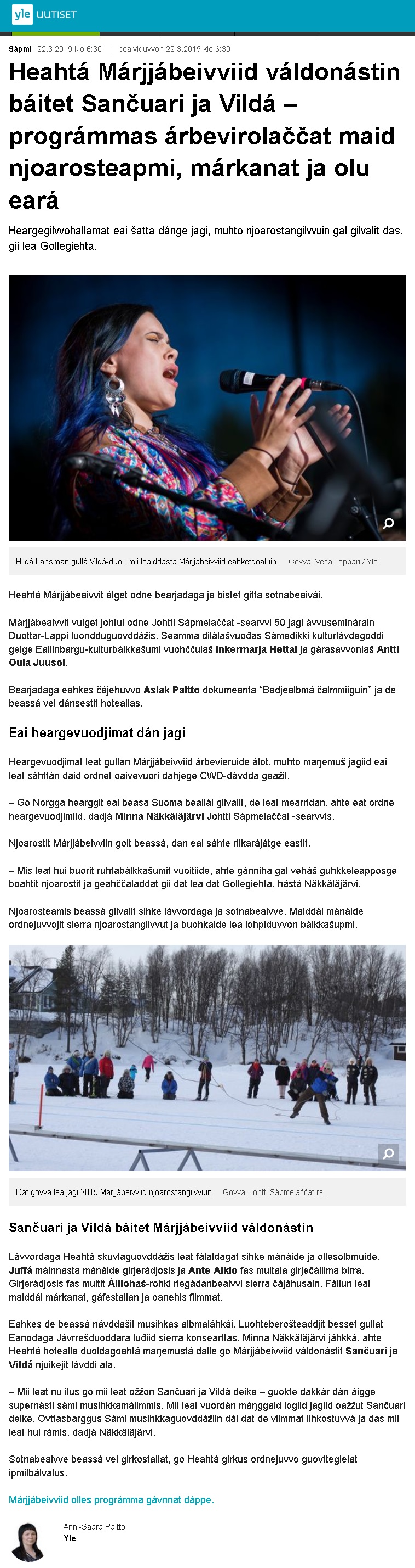 Yle Sápmi (Finland), 22.3.2019