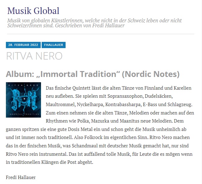 Music Global (Switzerland), 28.2.2022